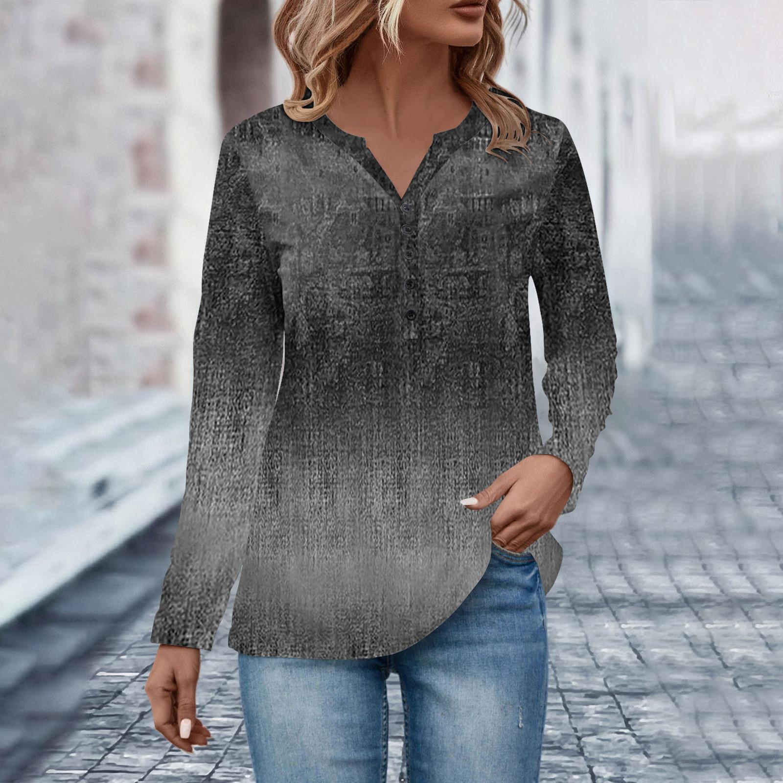 

Women s V Neck Button Long Sleeve Pleated T-Shirt Fashion Tops Tunic Button Up Women s Business Cotton Casual Shirt Tops XL