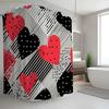 1pc Bathroom Shower Curtain, Wedding Anniversary Celebration, Valentine's Day Shower Curtain, Includes 12 Hooks, 180*180cm Bat