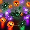 1PC Pumpkin Spider Bat Halloween String Lights 20/30 LED Copper Wire Fairy Lights For Home Porch Party Indoor Festival Decor