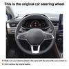 New DIY Hand Stitched Leather Steering Wheel Cover For Renault Captur 2019-2026 2026 Microfiber Leather Customize Accessories