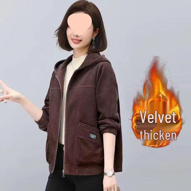 Women's Fleece Lined Hooded Coat – Autumn/Winter 2025, Fashionable Thick Western Style, Available In Petite & Plus Sizes