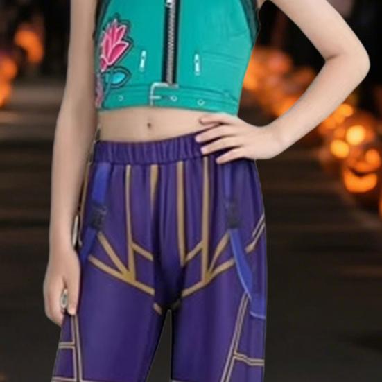Girl Pop Singer Halloween Costume Stage Performance Outfit Vibrant Print Cosplay Attire Dress Up Costume for Parties