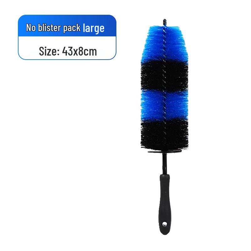 Long-Handled Bent Wheel & Tire Brush - Large Bristle Cleaning Tool for Car Wheels and Engine Interior