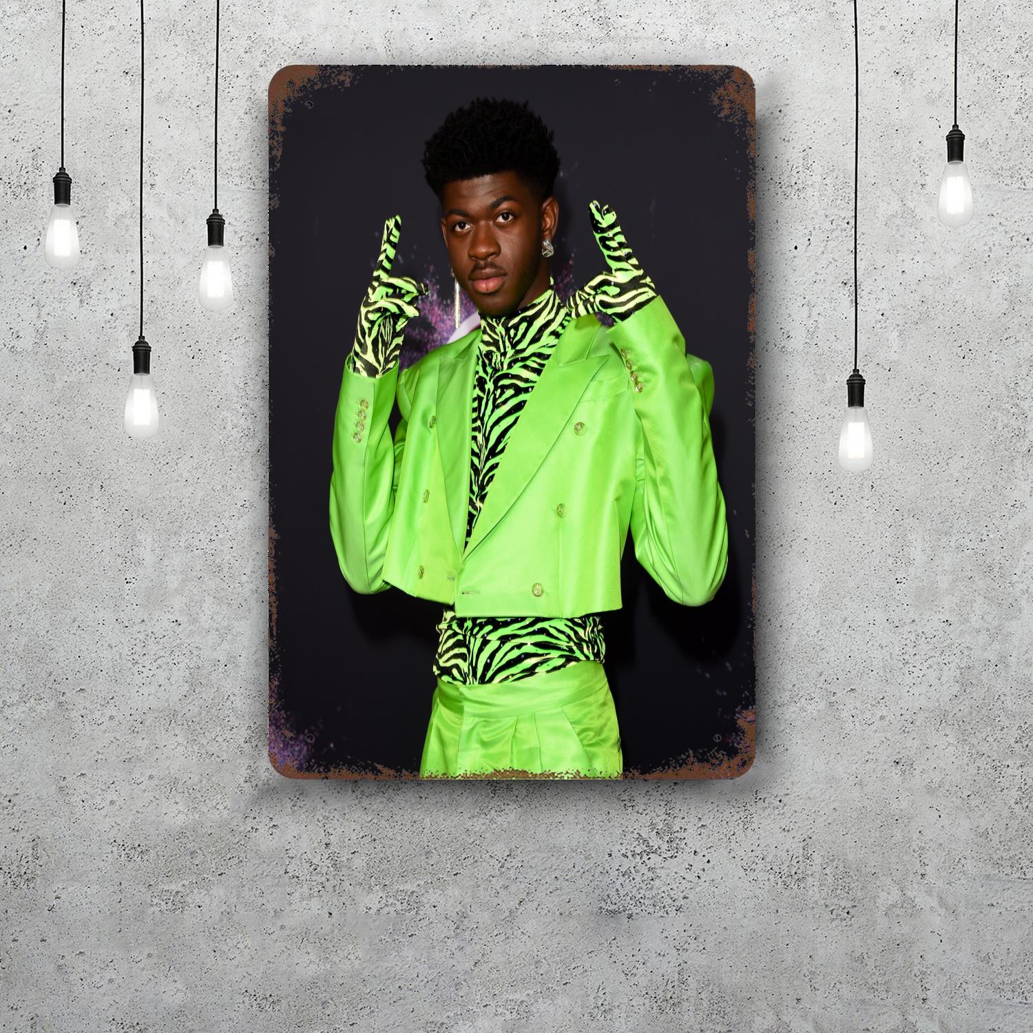 

lil nas x Funny Bar Metal Sign Retro Plaque Vintage Sign Alcohol Drinker Pub Club Man Cave Kitchen Wall Decoration 20x30cm（7.8x11.8inch）
