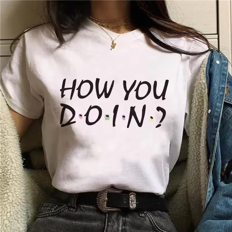 Friends Tv Shirt Women Vintage 2000s Graphic Trendy Breathable Graphic Harajuku Hip Hop University Anime Aesthetic Pop Culture