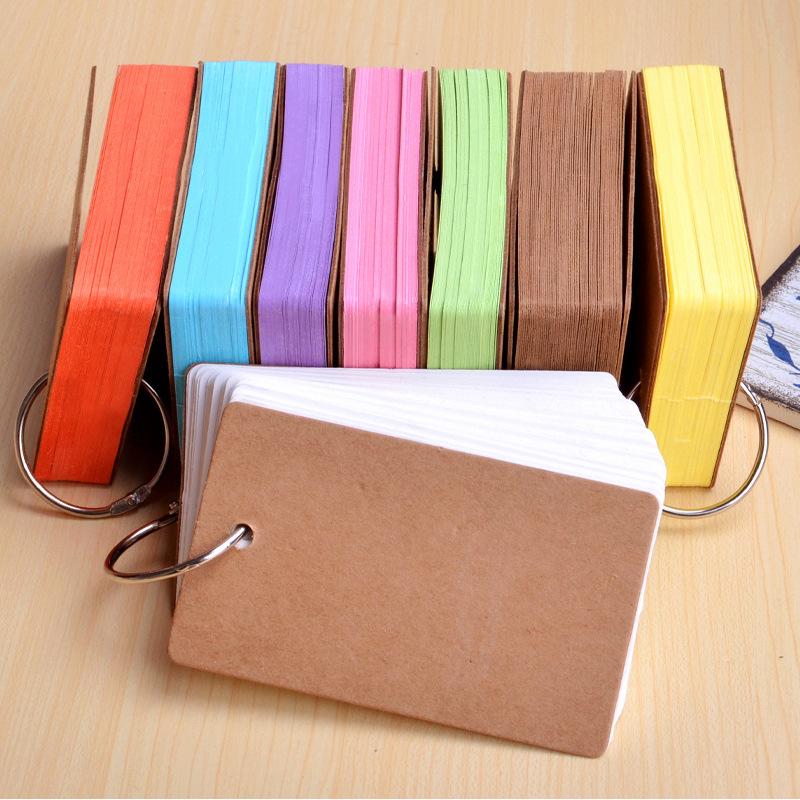 DIY Portable Flashcards: Blank Cards with Ring for Handwritten Memorization