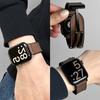 Leather+Silicone Strap For Apple Watch Band Ultra 49mm 44mm 45mm 41mm 46mm 40mm 42mm Magnetic Bracelet iwatch Series 2028