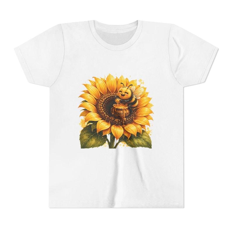 Sunflower with Bee Toddler Tee | Kids Floral Nature Shirt 120