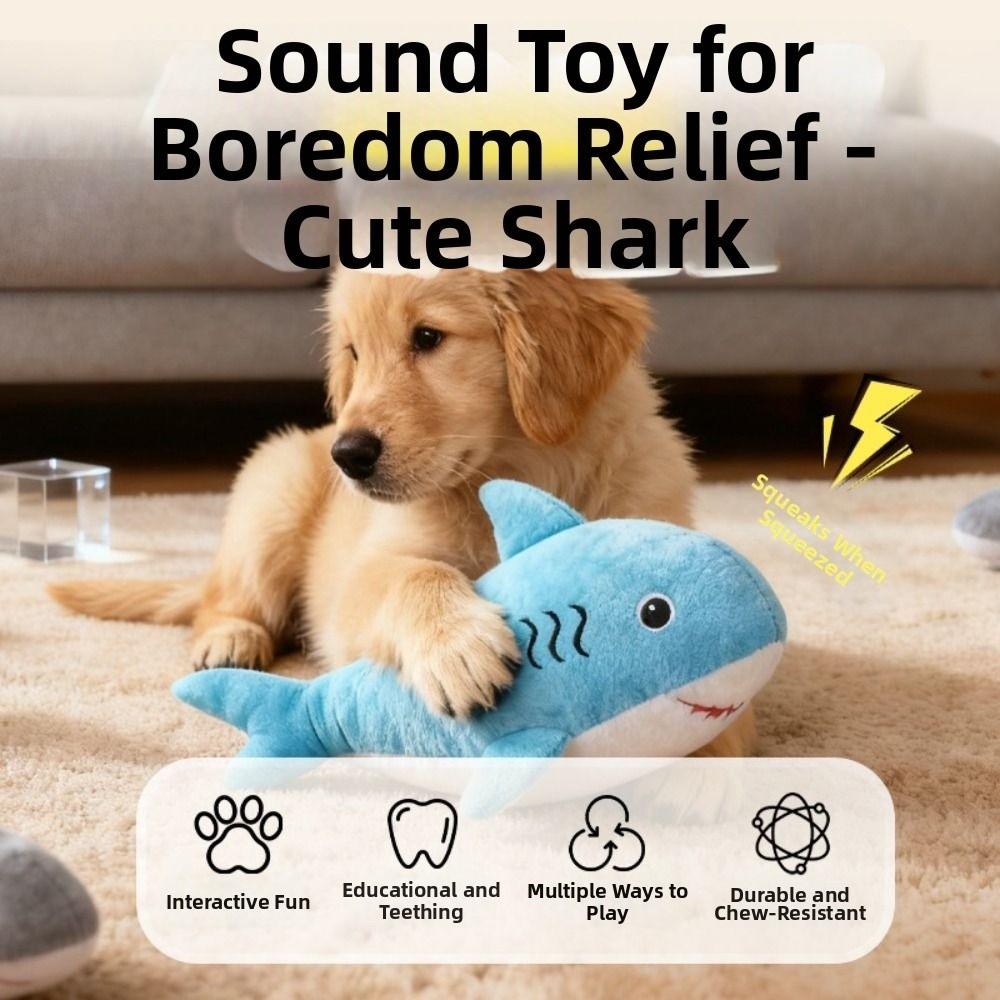Durable Simulated Shark Squeaky Dog Cartoon Bite-resistant Sound-making Wear-resistant Soft Cleaning Tooth Chew Puppy