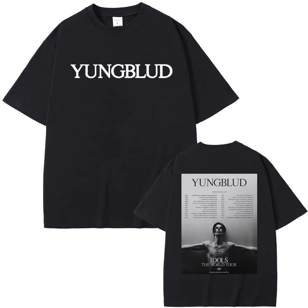 

Yungblud Idols The World Tour North America 2026 Double Sided Print T Shirt Men Women Street Fashion Short Sleeve Loose T-shirts S разноцветный