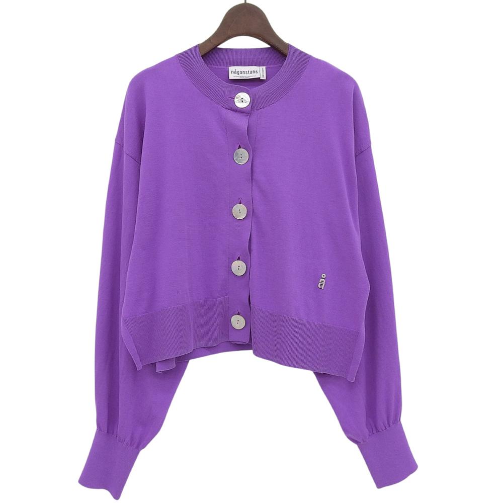 Nagonstans Women's Cotton Form-Sleeve Cardigan, Purple, Size M, 24 Stainless Steel, 470HS870-1360 Tops M purpleUsed