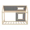 Toy Room Ergonomic Design Baby Bed with Roof Window Strong Infant Load Bearing House Shape Cot Bedroom Furniture Children
