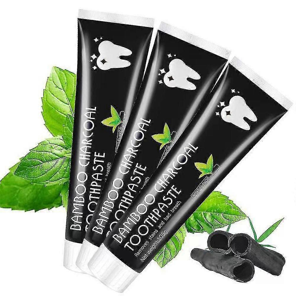 1-3pcs Bamboo Activated Charcoal Toothpaste Teeth Whitening Fluoride Free 105g