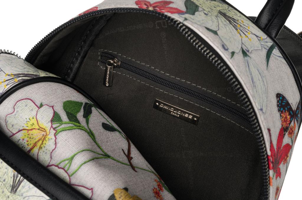 Women's Urban Backpack with a Floral Pattern - David Jones