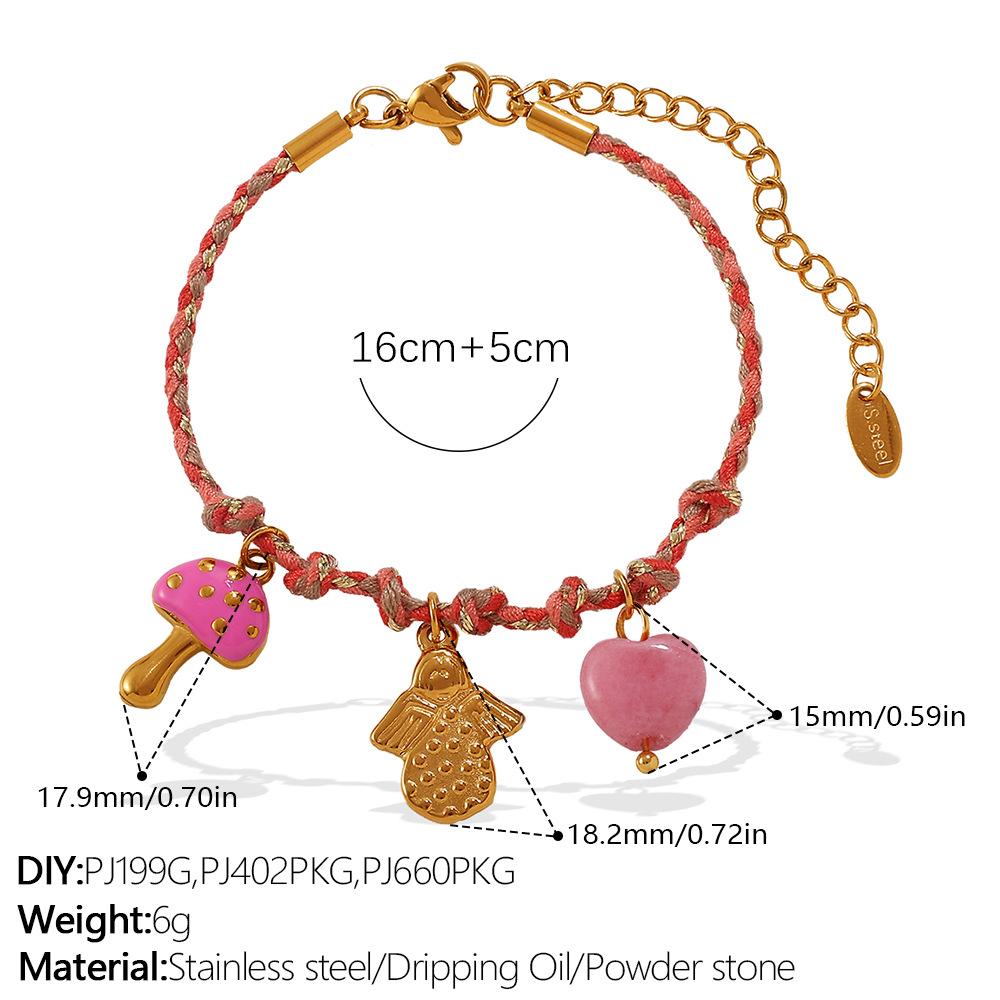 Fashion DIY pendant bracelet stainless steel gold-plated non-fading strawberry cherry necklace jewelry women