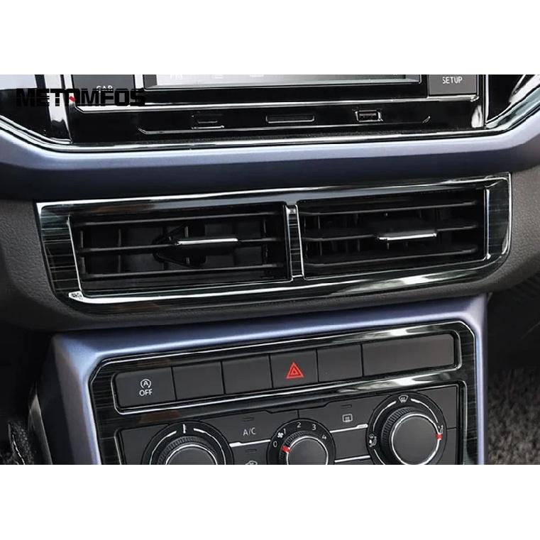 For Volkswagen VW T-cross Tcross -  Carbon Fiber Center Console Air Condition AC Vent Outlet Cover Trim Accessories
