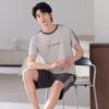 Pajamas men's pure cotton summer thin short-sleeved shorts men's 1011 new large-size men's summer loungewear set