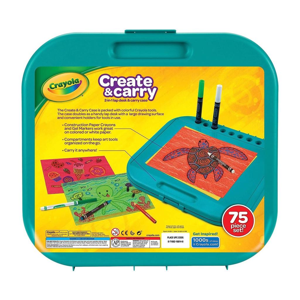 CRAYOLA Create & Carry 2-in-1 Desk & Art Case, 44-Piece Set
