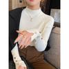 White Bottoming Shirt Women's Autumn and Winter New Semi-turtleneck Sweater with Knitted Long-sleeved Top