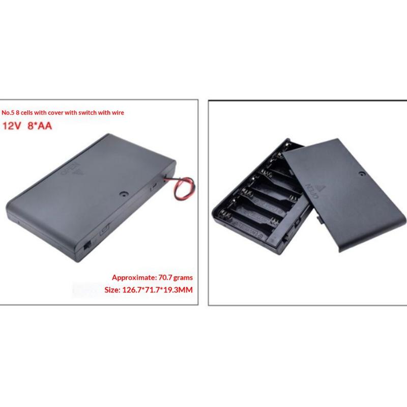 1/3Pcs Aa Battery Holder Storage Case Box With Switch And Cover For Aa Batteries Standard Container 1 2 3 4 6 8 Slots