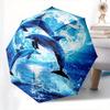 Dolphins Moonlight Theme 8 Bone Hand Automatic Folding Fashion Umbrella, Compact and Portable Design, A Perfect Gift for Birthday, Christmas