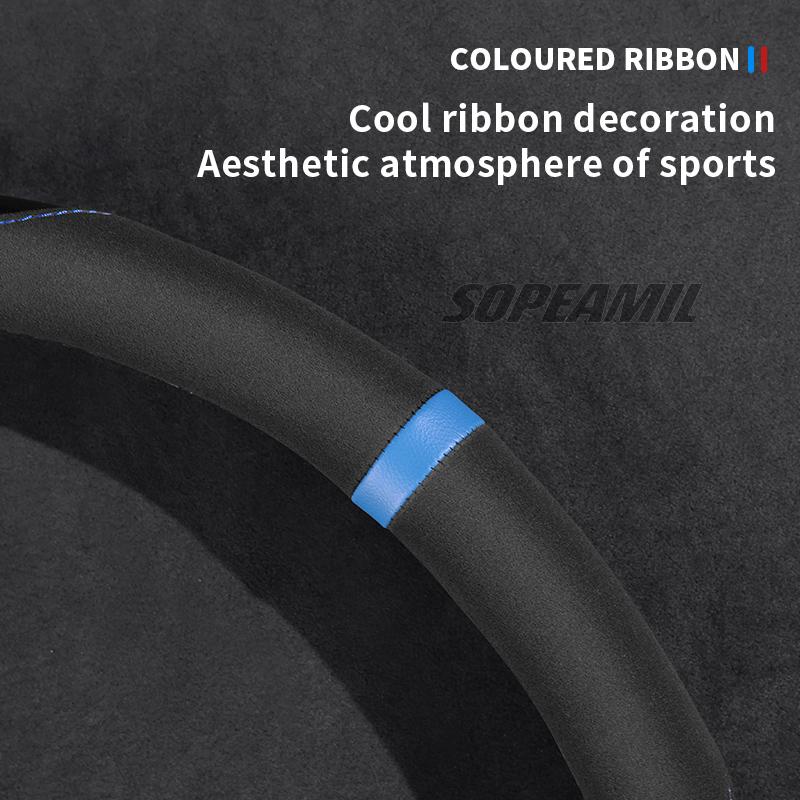 Car Carbon Fiber Suede Steering Wheel Cover Lexus F Sport ES200 ES300 LS500h RX300 GS250 GS300 IS300 LX570 CT200h GX460 NX300 UX