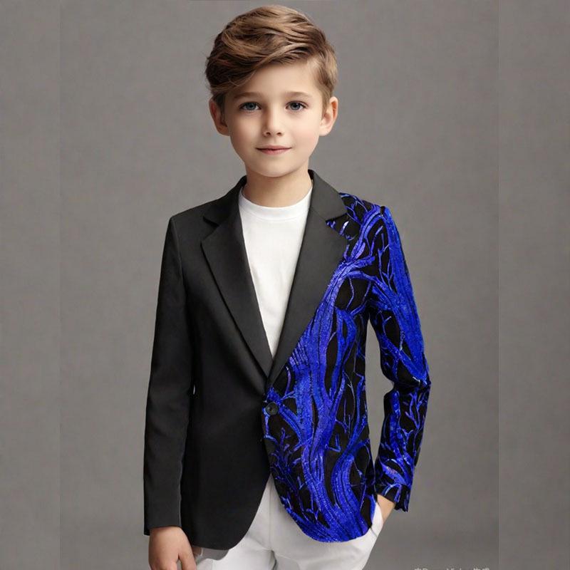 Jungen Glitzer Schimmernder Lässiger Blazer - Trendige Leichte Luxusjacke