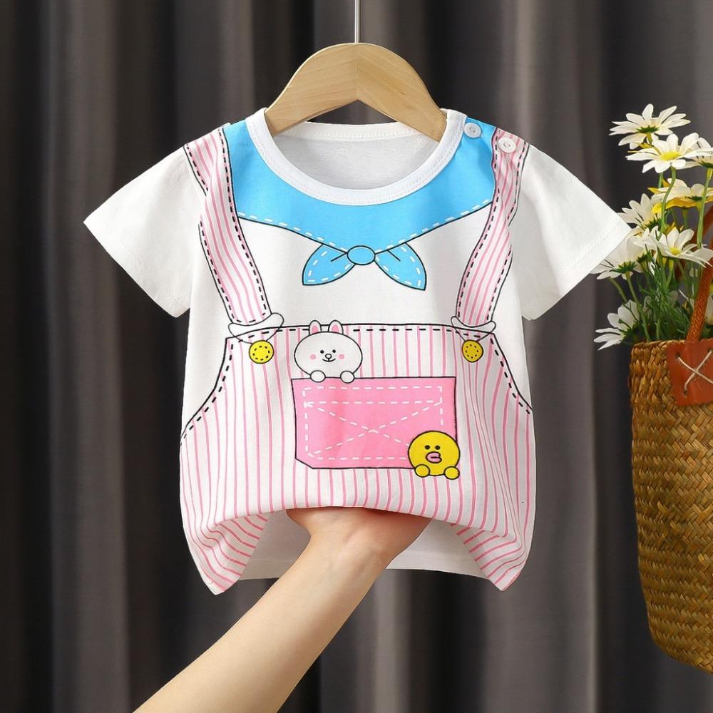 Summer boys and girls short sleeved cute printed loose T-shirt