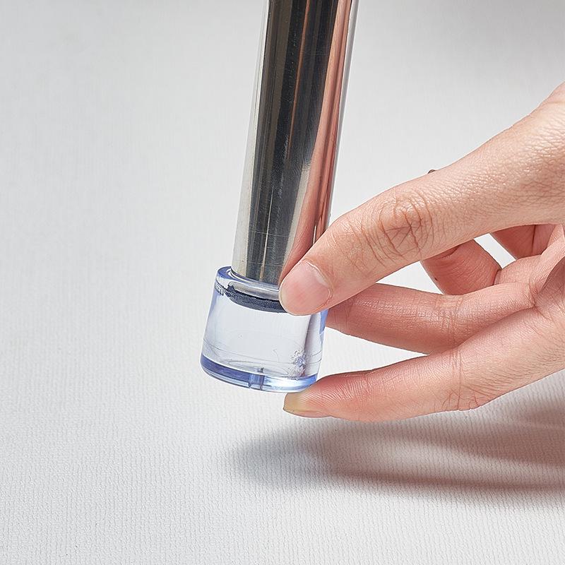 Transparente Rutschfeste Verschleißfeste Stuhl- und Tischbeinpolster, Weiche PVC Stumme Fußkappen, Mehrere Größen, 4er-Set