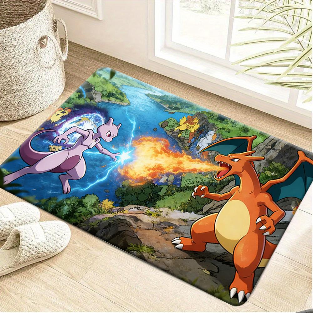Pixel Style Pokemon Characters Print Non-Slip Doormat for Home Indoor Outdoor Decor 40x60cm