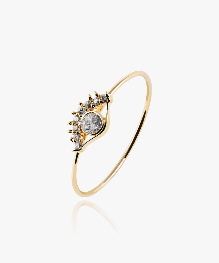 Helene Jewelry 14K Beauty Eye Cubic Miss Ring Gold Thread Ring (Type B)
