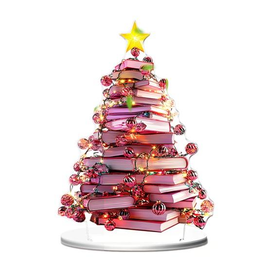 Office Desk Xmas Ornament Cartoon Christmas Coffee Cup House Ornaments, 2D Acrylic Tree Tabletop Unique Holiday Keepsake Decor, Mini Home Decor