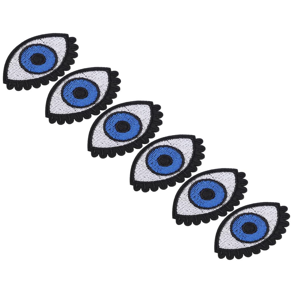 6pcs Iron On Patches DIY Bright Color Big Eye Pattern Clothes Dress Hat Jean Sewing Shirt Jacket