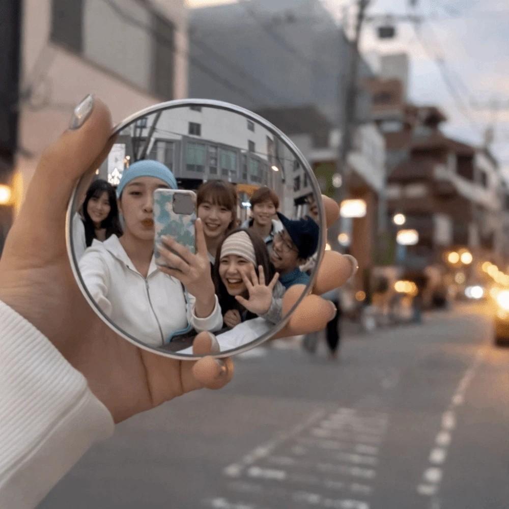 Round Convex Mirror Portable Group Photo Mirror Photography Gadget Zoom-In Mirrors Vlogging