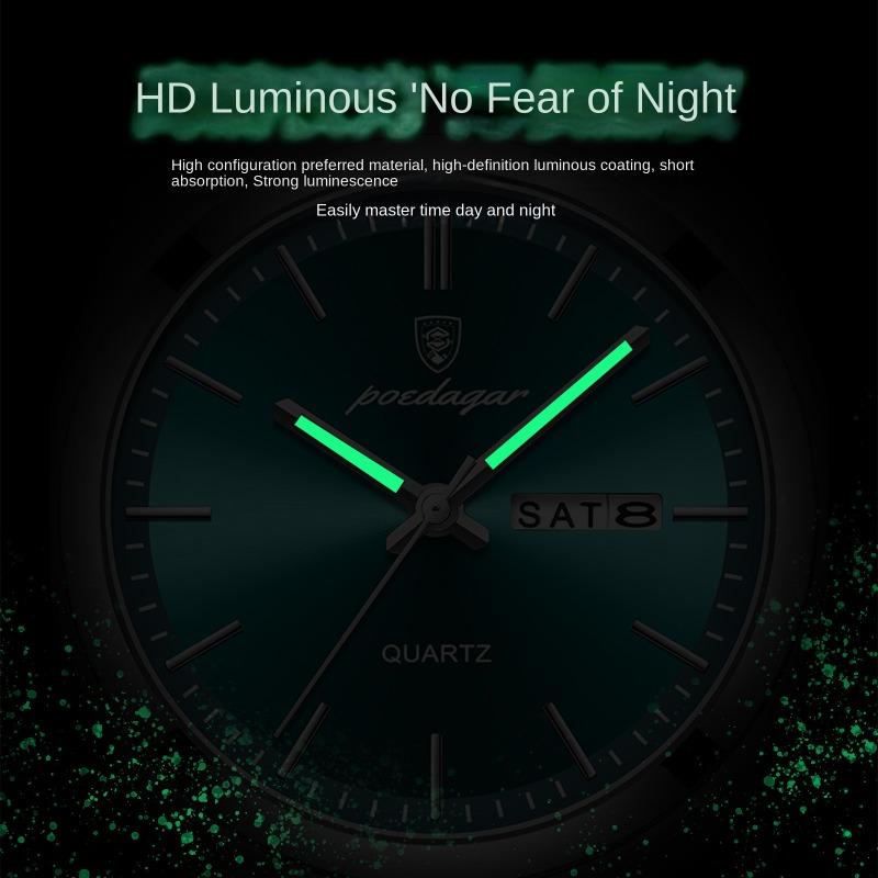 New Top Brand New Ultra-thin Men's Watch Waterproof Luminous Quartz Student Double Calendar Watch