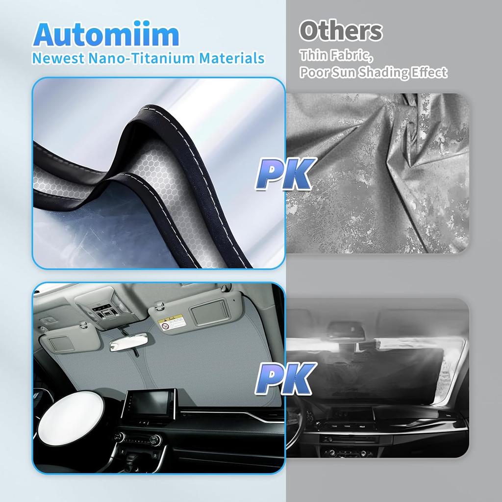 Windshield Sun Shade For Toyota Tundra -2024 2025, Upgraded Nano Material Front Window Shade Cover For Tundra -2025, Foldable Sunshade Tundra