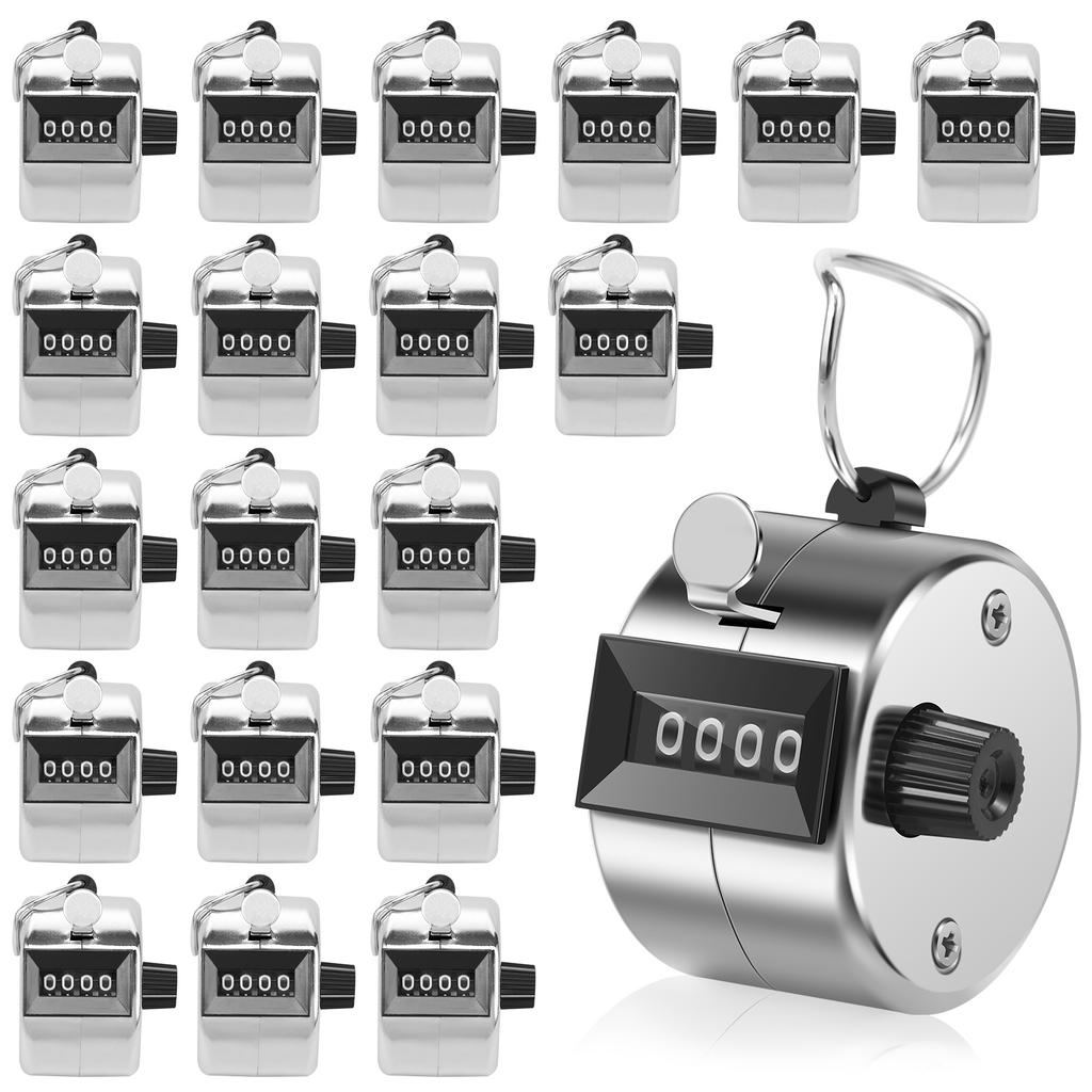 Handheld Clicker Counter 4 Digit Palm Click Counter Mechanical Pitch Counter Tally Count Tool for Knitting Coaching Sport Events