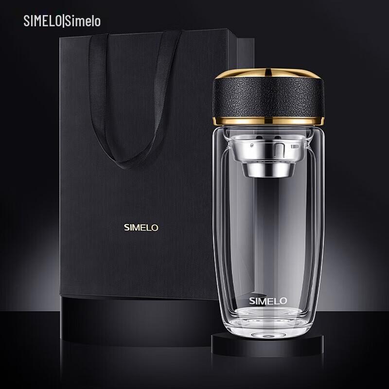 SIMELO Master Double-Layer Glass Tea Infuser Mug
