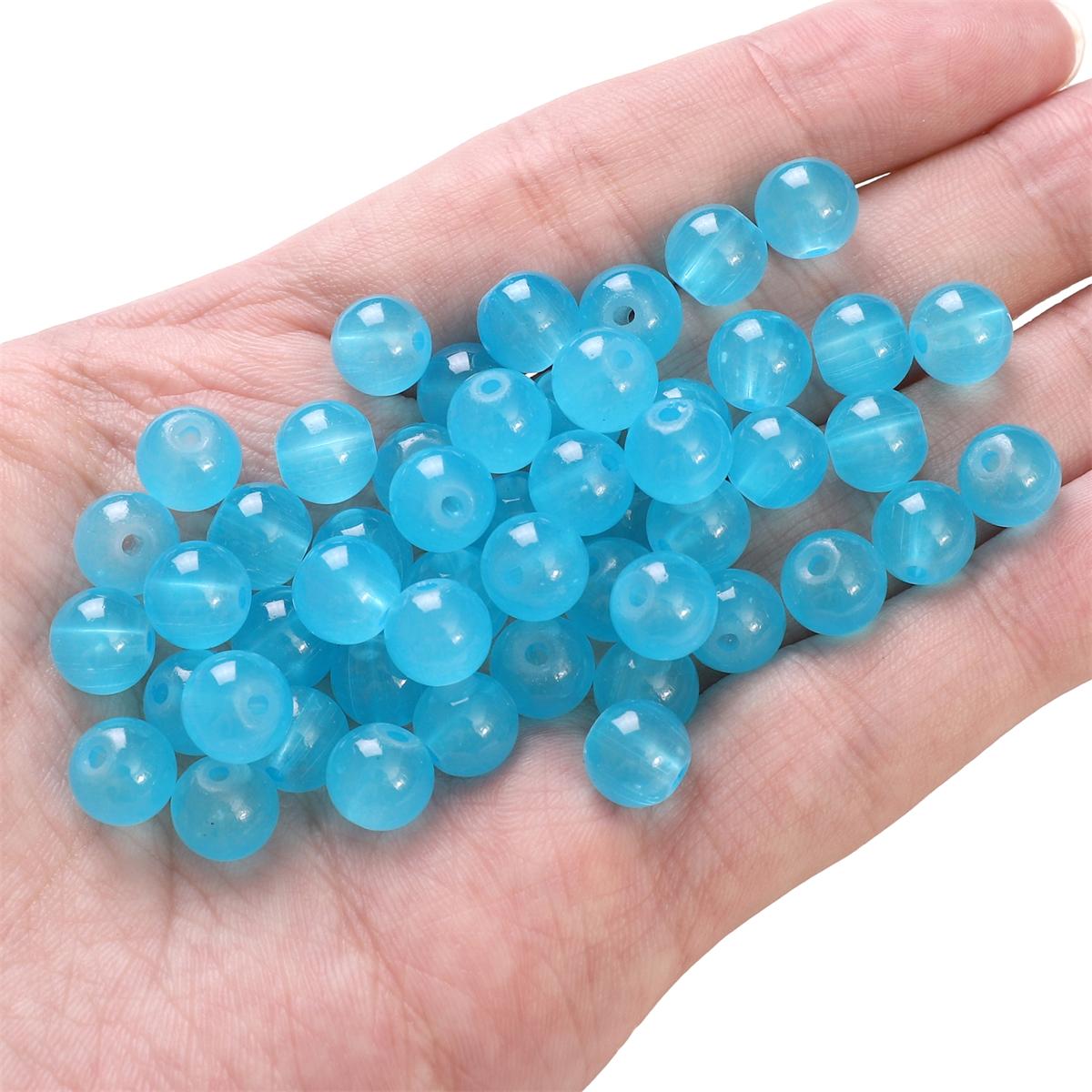 

50-135 шт. Кришталеві скляні намистини желейні однотонні намистини з імітації нефритового каменю для виготовлення ювелірних виробів 10mm 10pcs синій/глибокий