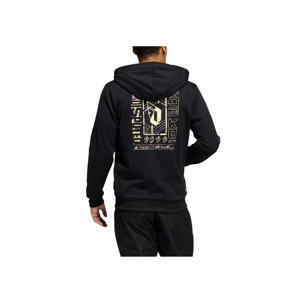 Adidas Adjustable Drawstring Hooded Regular Fit Sports Jacket Men Outerwear Black HG2130
