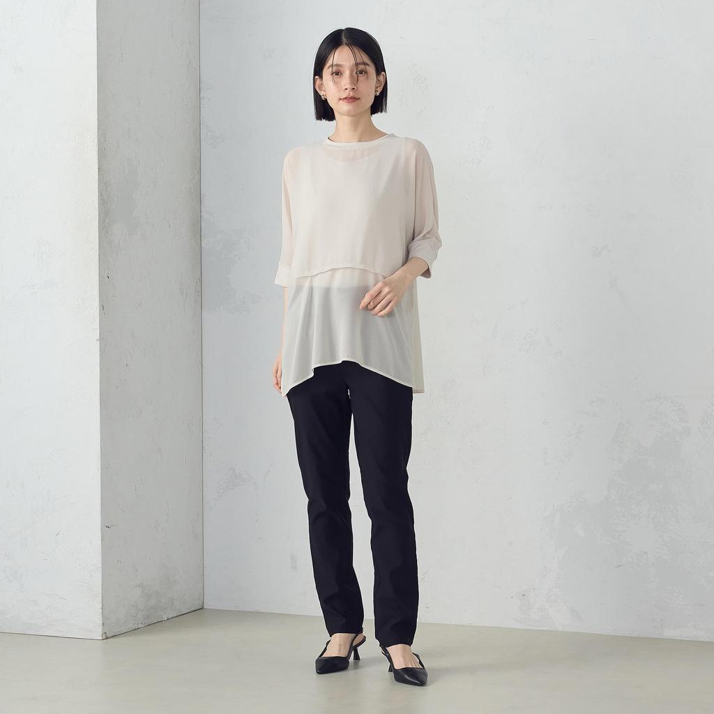 Comme Ca Ism Oversized Blouse and Tank Top Set Large (12-36CK03-205) - Beige,