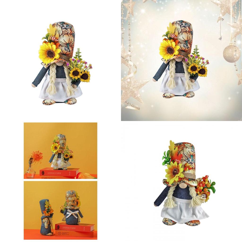 Denim Rudolph Plush Toy Pumpkin Harvest Festival Maple Leaf Faceless Dwarf Thanksgiving Autumn Color Doll Decoration