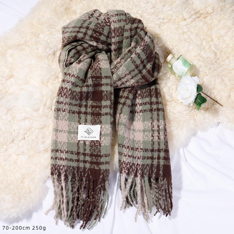 British Style Plaid Scarf Versatile Imitation Cashmere Scarf Shawl Advanced Sense Student Men'S And Women'S Scarf