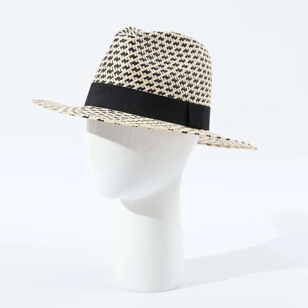 Panama Hat Hand-woven Panama Straw Hat British Shade Top Hat Women's Spring and Summer Beach Sunscreen Straw Hat