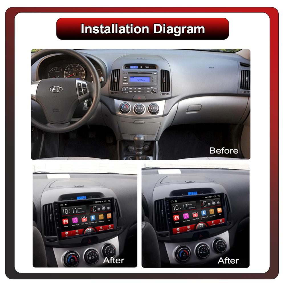 2Din Android Car-Play Car Radio,Hyundai Elantra 2007-2011,Multimedia Player Head Unit Stereo GPS Navigation BT WIFI,1+16GB