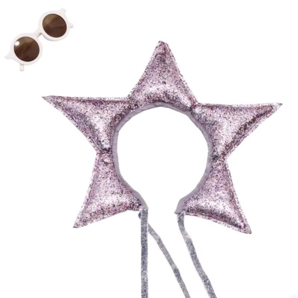 Elegant Star Headband Photography Props Sparkling Adjustable Glitter Hat Soft Children Size Party Accessories Children Shows