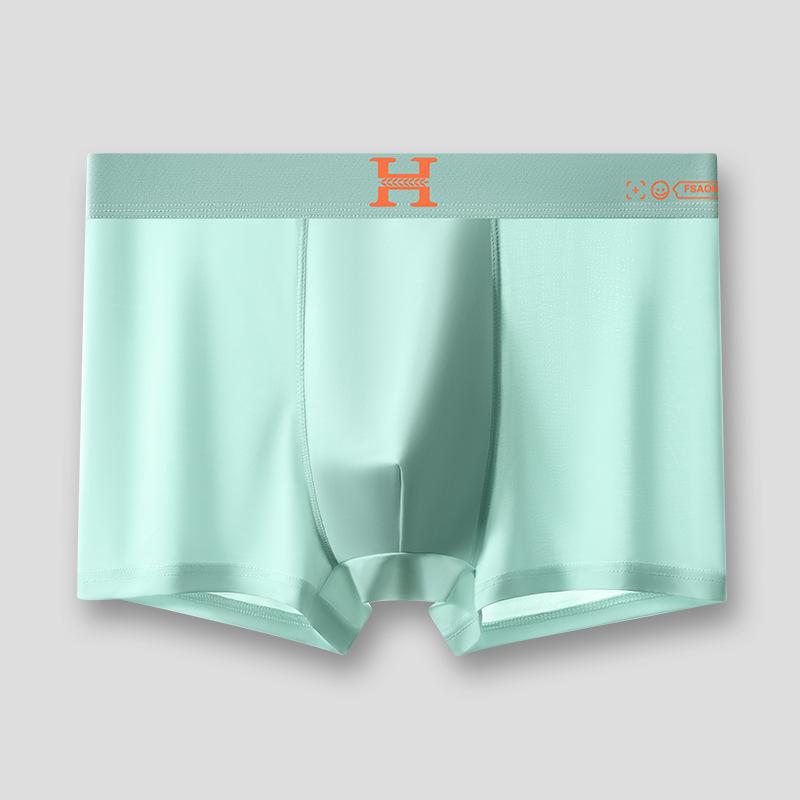 6 calzoncillos para hombre Ice Silk transpirables de punta plana, pantalones deportivos juveniles de punta cuadrada, bóxer