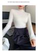 Premium Cashmere Rib-Knit Women's Slim-Fit Warm Sweater - Semi-High Neck, Thickened for Autumn & Winter.