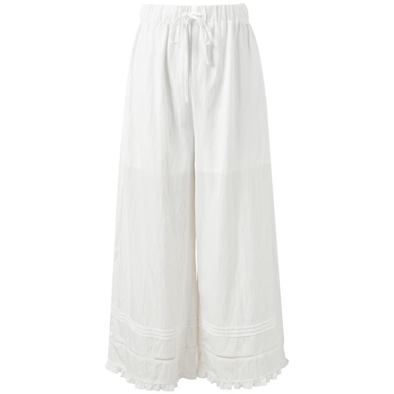 

SanCai Light Oxygen Cool High-Waist Wide-Leg Cropped Pants S