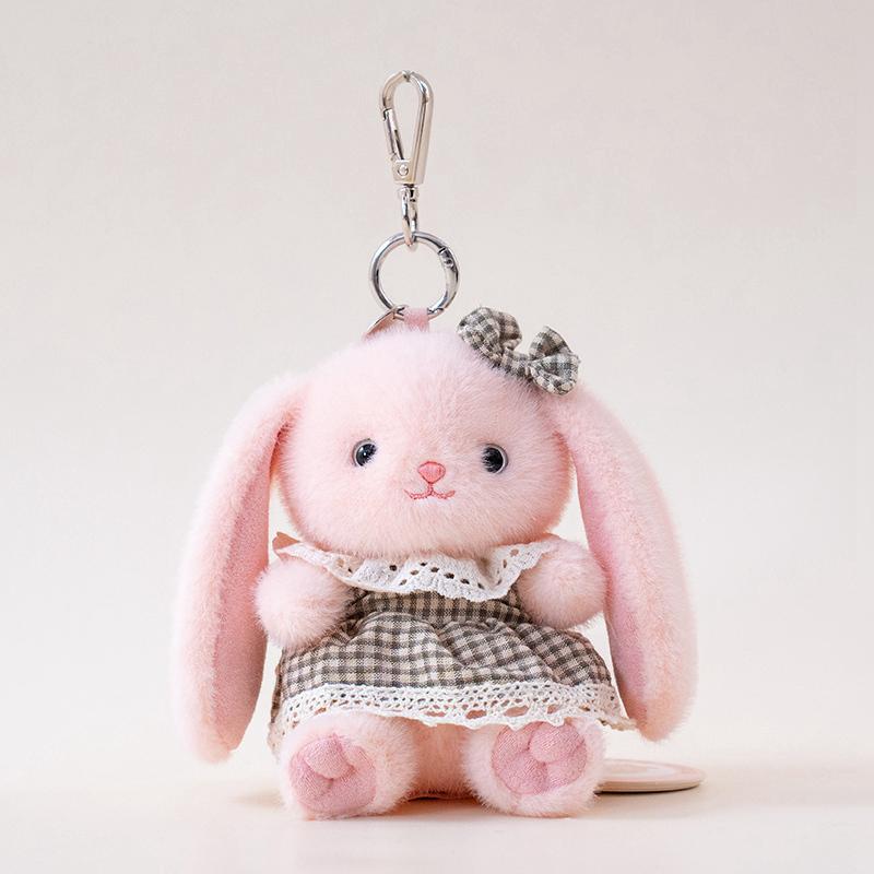 1316Cm Cute Pink Lop Rabbit Plush Backpack Charm Adorable Bunny Doll With Skirt Apron Kawaii Plushies Sweet Gift For Girls